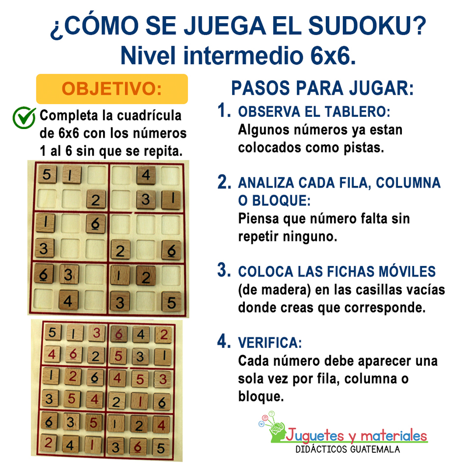 sudoku nivel intermedio 6x6